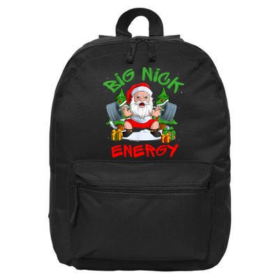 Big Nick Energy Santa Gym Fitness Weight Lifting Christmas 16 in Basic Backpack