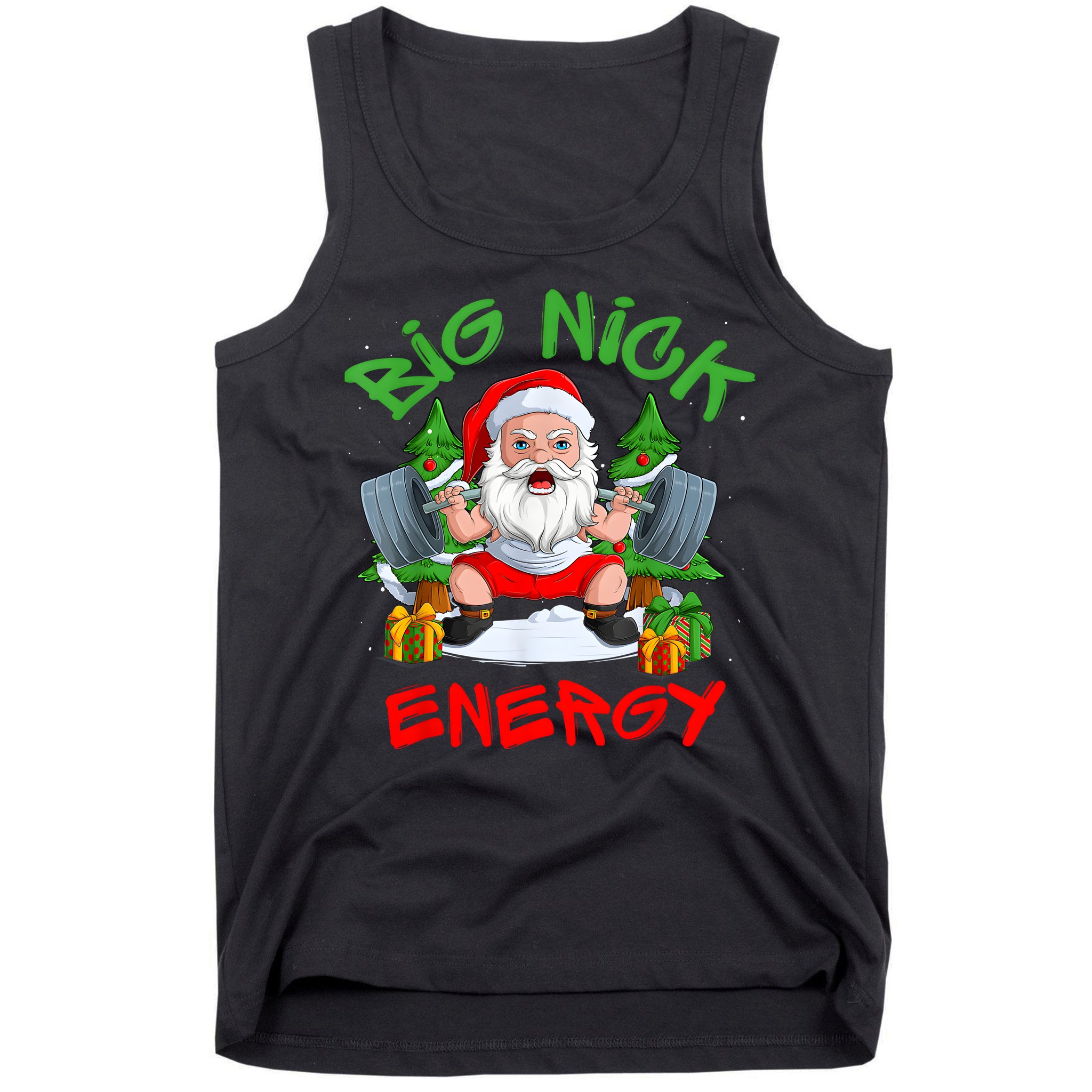 Big Nick Energy Santa Gym Fitness Weight Lifting Christmas Tank Top