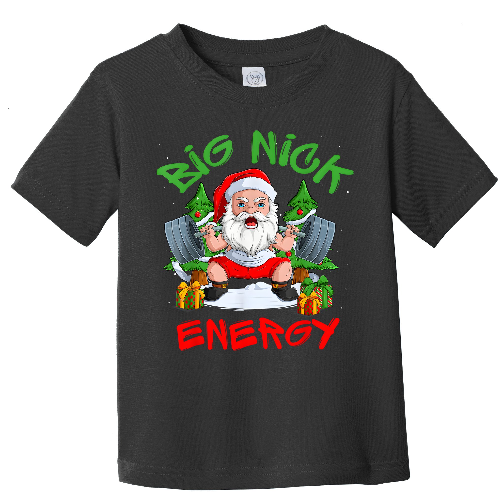 Big Nick Energy Santa Gym Fitness Weight Lifting Christmas Toddler T-Shirt