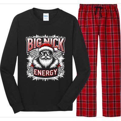 Big Nick Energy Funny Santa Christmas Cute Gift Long Sleeve Pajama Set