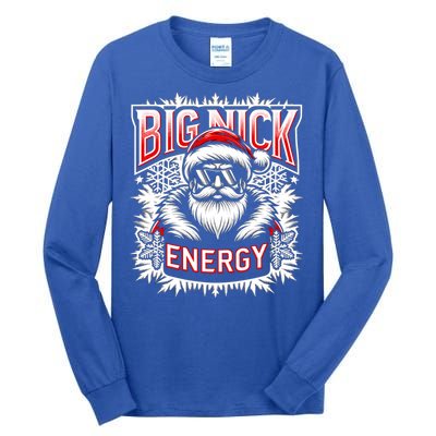 Big Nick Energy Funny Santa Christmas Cute Gift Tall Long Sleeve T-Shirt