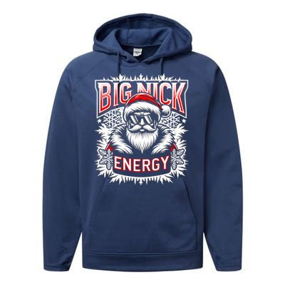 Big Nick Energy Funny Santa Christmas Cute Gift Performance Fleece Hoodie