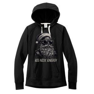 Big Nick Energy Santa Christmas Funny Cool Santa Xmas Women's Fleece Hoodie