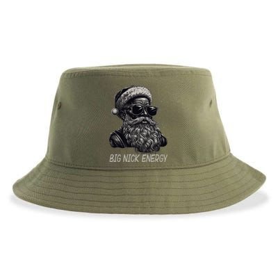 Big Nick Energy Santa Christmas Funny Cool Santa Xmas Sustainable Bucket Hat