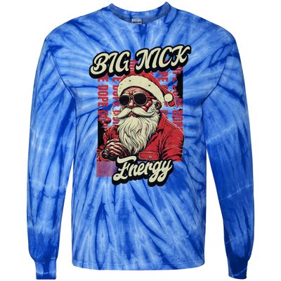 Big Nick Energy Funny Santa Christmas Ugly Christmas Cute Gift Tie-Dye Long Sleeve Shirt