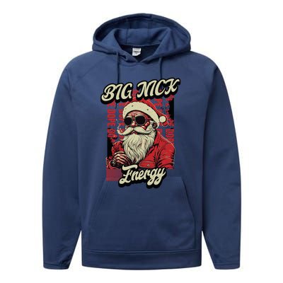 Big Nick Energy Funny Santa Christmas Ugly Christmas Cute Gift Performance Fleece Hoodie