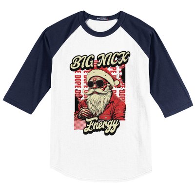 Big Nick Energy Funny Santa Christmas Ugly Christmas Cute Gift Baseball Sleeve Shirt