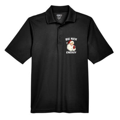 Big Nick Energy Santa Groovy Retro Vintage Men's Origin Performance Pique Polo