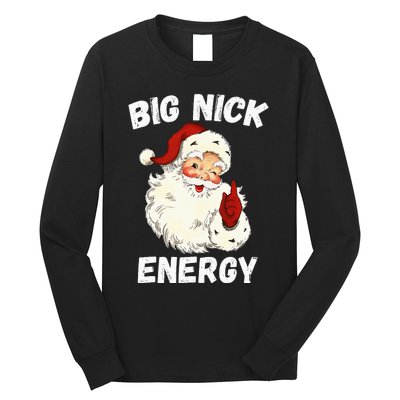 Big Nick Energy Santa Groovy Retro Vintage Long Sleeve Shirt