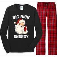 Big Nick Energy Santa Groovy Retro Vintage Long Sleeve Pajama Set