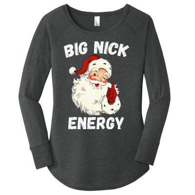 Big Nick Energy Santa Groovy Retro Vintage Women's Perfect Tri Tunic Long Sleeve Shirt