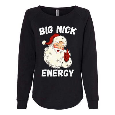 Big Nick Energy Santa Groovy Retro Vintage Womens California Wash Sweatshirt