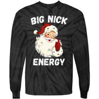 Big Nick Energy Santa Groovy Retro Vintage Tie-Dye Long Sleeve Shirt