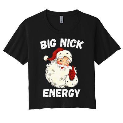 Big Nick Energy Santa Groovy Retro Vintage Women's Crop Top Tee