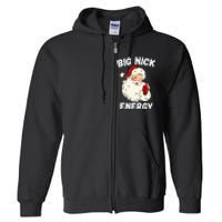 Big Nick Energy Santa Groovy Retro Vintage Full Zip Hoodie