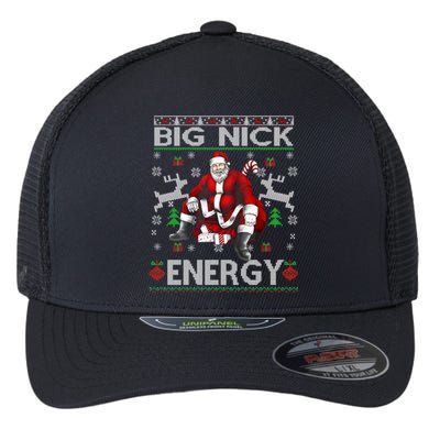 Big Nick Energy Funny Santa Christmas Ugly Sweater Gift Flexfit Unipanel Trucker Cap