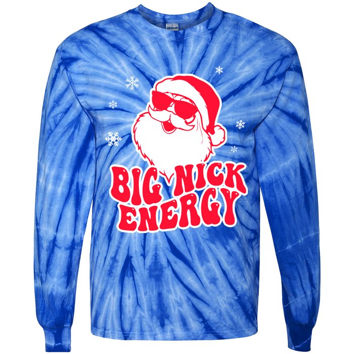 Big Nick Energy Gift Christmas Reindeer Meaningful Gift Cute Xmas Gift Tie-Dye Long Sleeve Shirt