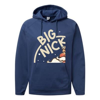 Big Nick Energy Funny SantaS Xmas Christmas Ugly Sweater Cute Gift Performance Fleece Hoodie