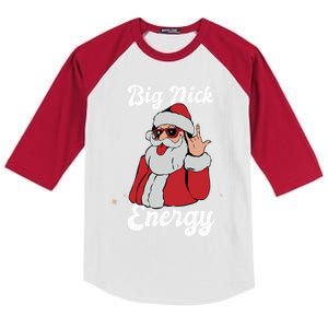 Big Nick Energy Funny Xmas Christmas Meaningful Gift Kids Colorblock Raglan Jersey