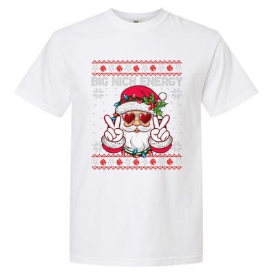 Big Nick Energy Santa Ugly Christmas Sweater Garment-Dyed Heavyweight T-Shirt