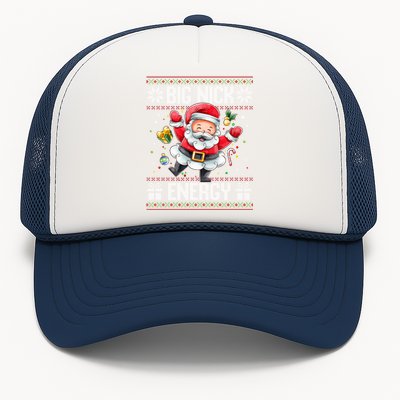 Big Nick Energy Funny Xmas Ugly Christmas Sweater Santa Cute Gift Trucker Hat