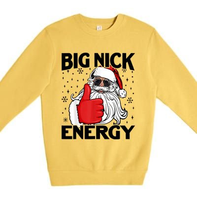 Big Nick Energy Vintage Red Santa Claus Red Christmas Design Premium Crewneck Sweatshirt