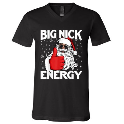 Big Nick Energy Vintage Red Santa Claus Red Christmas Design V-Neck T-Shirt