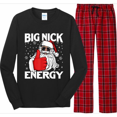 Big Nick Energy Vintage Red Santa Claus Red Christmas Design Long Sleeve Pajama Set