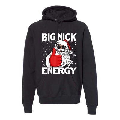 Big Nick Energy Vintage Red Santa Claus Red Christmas Design Premium Hoodie