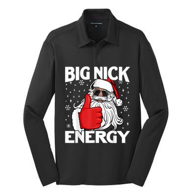 Big Nick Energy Vintage Red Santa Claus Red Christmas Design Silk Touch Performance Long Sleeve Polo