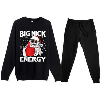 Big Nick Energy Vintage Red Santa Claus Red Christmas Design Premium Crewneck Sweatsuit Set