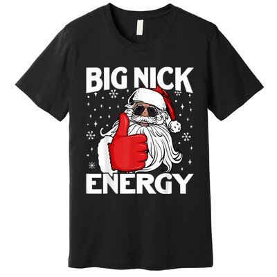 Big Nick Energy Vintage Red Santa Claus Red Christmas Design Premium T-Shirt