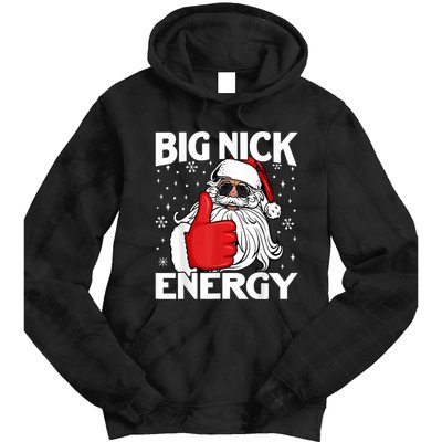 Big Nick Energy Vintage Red Santa Claus Red Christmas Design Tie Dye Hoodie