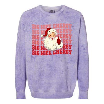 Big Nick Energy Holiday Xmas Christmas Santa Claus Outfit Great Gift Colorblast Crewneck Sweatshirt