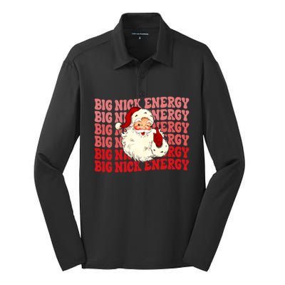 Big Nick Energy Holiday Xmas Christmas Santa Claus Outfit Great Gift Silk Touch Performance Long Sleeve Polo