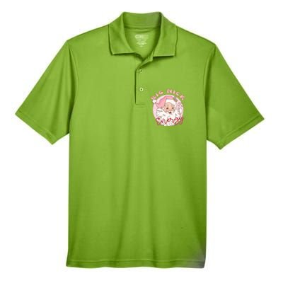 Big Nick Energy Pink Santa Claus Vintage Chirstmas Gift Men's Origin Performance Piqué Polo