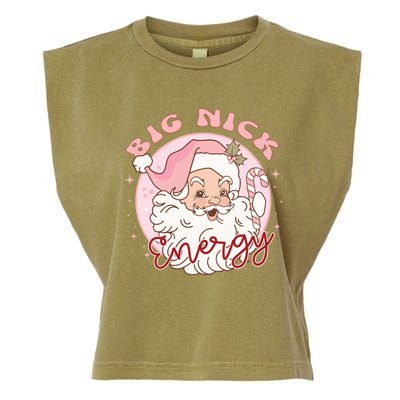 Big Nick Energy Pink Santa Claus Vintage Chirstmas Gift Garment-Dyed Women's Muscle Tee