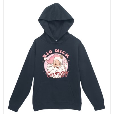 Big Nick Energy Pink Santa Claus Vintage Chirstmas Gift Urban Pullover Hoodie