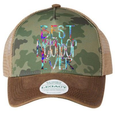 Best Neighbor Ever Colorful Neighbors Gift Legacy Tie Dye Trucker Hat
