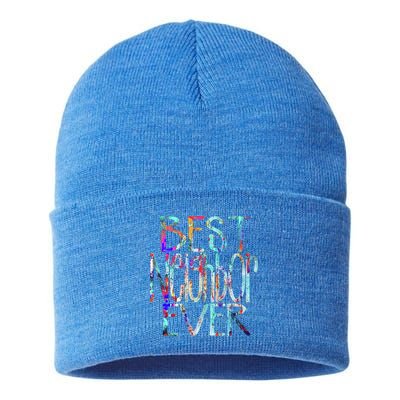 Best Neighbor Ever Colorful Neighbors Gift Sustainable Knit Beanie