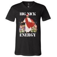 Big Nick Energy Jesus Funny Christmas For Matching Family V-Neck T-Shirt