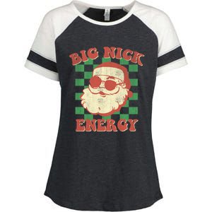 Big Nick Energy Santa Claus Christmas Holiday Cool Gift Enza Ladies Jersey Colorblock Tee