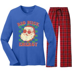 Big Nick Energy Santa Claus Christmas Holiday Cool Gift Women's Long Sleeve Flannel Pajama Set 