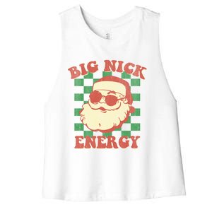 Big Nick Energy Santa Claus Christmas Holiday Cool Gift Women's Racerback Cropped Tank