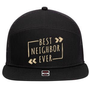 Best Neighbor Ever Design Welcome Neighbor Gift 7 Panel Mesh Trucker Snapback Hat