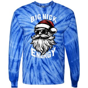 Big Nick Energy Funny Santa Christmas Tie-Dye Long Sleeve Shirt