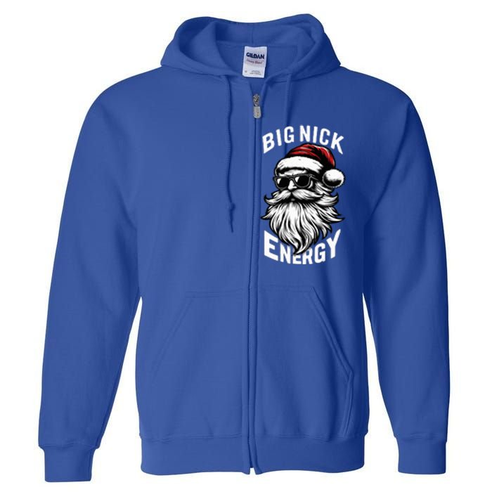 Big Nick Energy Funny Santa Christmas Full Zip Hoodie