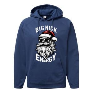 Big Nick Energy Funny Santa Christmas Performance Fleece Hoodie