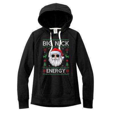 Big Nick Energy Santa Claus Ugly Christmas Sweater Gift Women's Fleece Hoodie