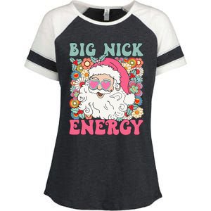 Big Nick Energy Funny Santa Xmas Retro Christmas Enza Ladies Jersey Colorblock Tee